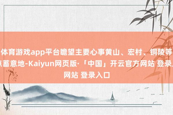体育游戏app平台瞻望主要心事黄山、宏村、铜陵等热点蓄意地-Kaiyun网页版·「中国」开云官方网站 登录入口