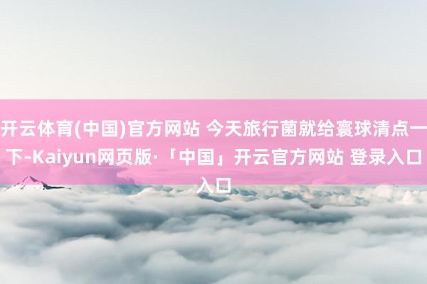 开云体育(中国)官方网站 今天旅行菌就给寰球清点一下-Kaiyun网页版·「中国」开云官方网站 登录入口