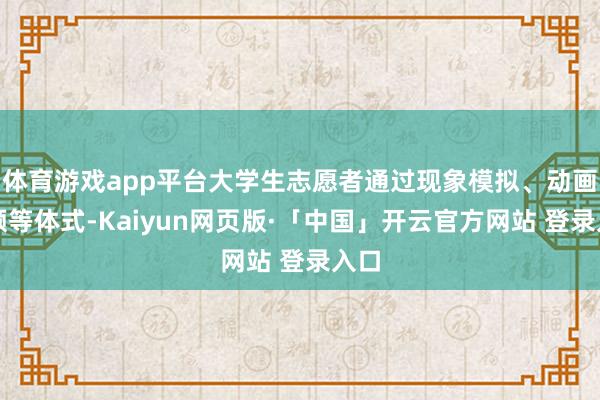 体育游戏app平台大学生志愿者通过现象模拟、动画视频等体式-Kaiyun网页版·「中国」开云官方网站 登录入口