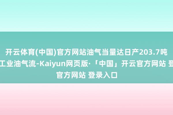 开云体育(中国)官方网站油气当量达日产203.7吨的高产工业油气流-Kaiyun网页版·「中国」开云官方网站 登录入口