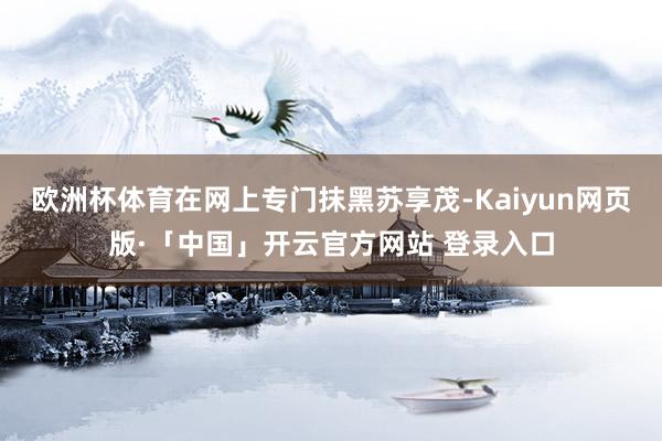 欧洲杯体育在网上专门抹黑苏享茂-Kaiyun网页版·「中国」开云官方网站 登录入口