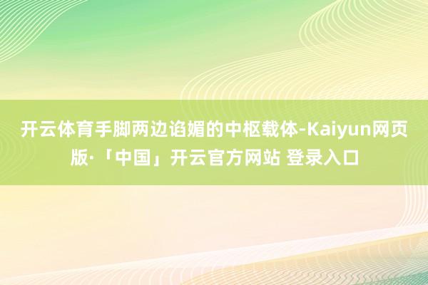 开云体育手脚两边谄媚的中枢载体-Kaiyun网页版·「中国」开云官方网站 登录入口