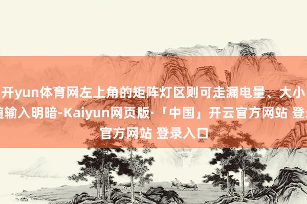 开yun体育网左上角的矩阵灯区则可走漏电量、大小写或随输入明暗-Kaiyun网页版·「中国」开云官方网站 登录入口