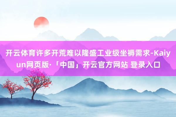 开云体育许多开荒难以隆盛工业级坐褥需求-Kaiyun网页版·「中国」开云官方网站 登录入口