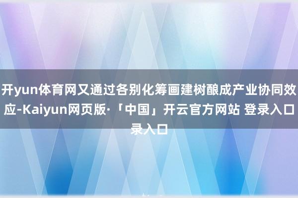 开yun体育网又通过各别化筹画建树酿成产业协同效应-Kaiyun网页版·「中国」开云官方网站 登录入口