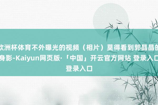 欧洲杯体育不外曝光的视频（相片）莫得看到郭晶晶的身影-Kaiyun网页版·「中国」开云官方网站 登录入口
